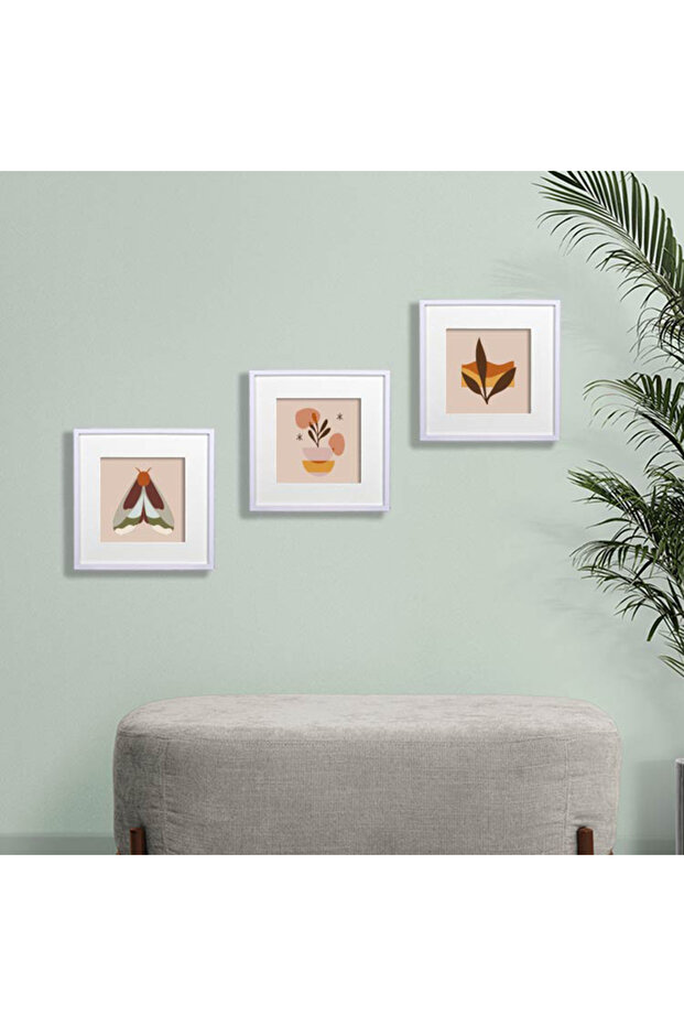 Square Frame Paste Disconnect Plug - White 3 Pack - 8