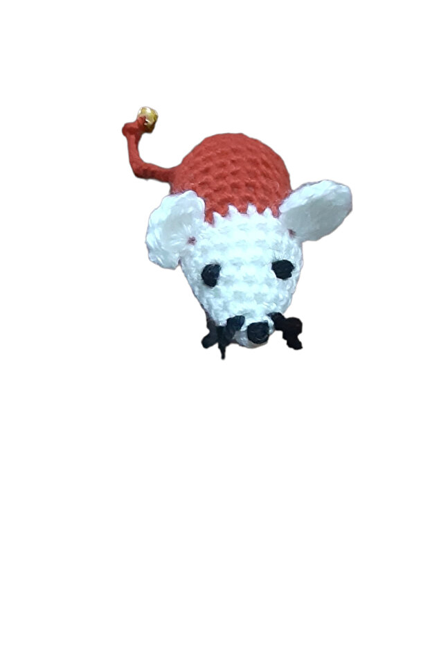 Cat Toy Mouse Red White