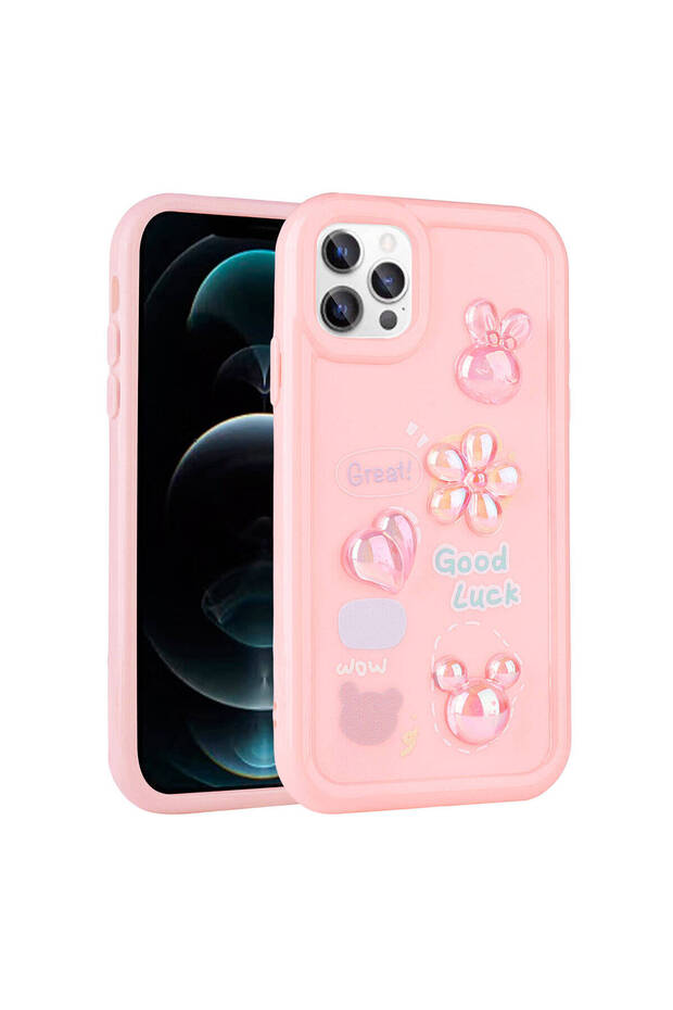Apple iPhone 11 Pro Compatible Case Camera Protected Embossed Figure Shiny Toys Silicone Cover