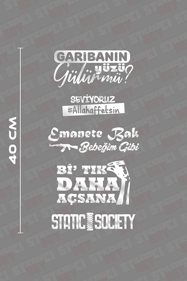 Gariban's Face Laughs 40*20 Cm Back Glass Sticker Set Coating Foil Cut
