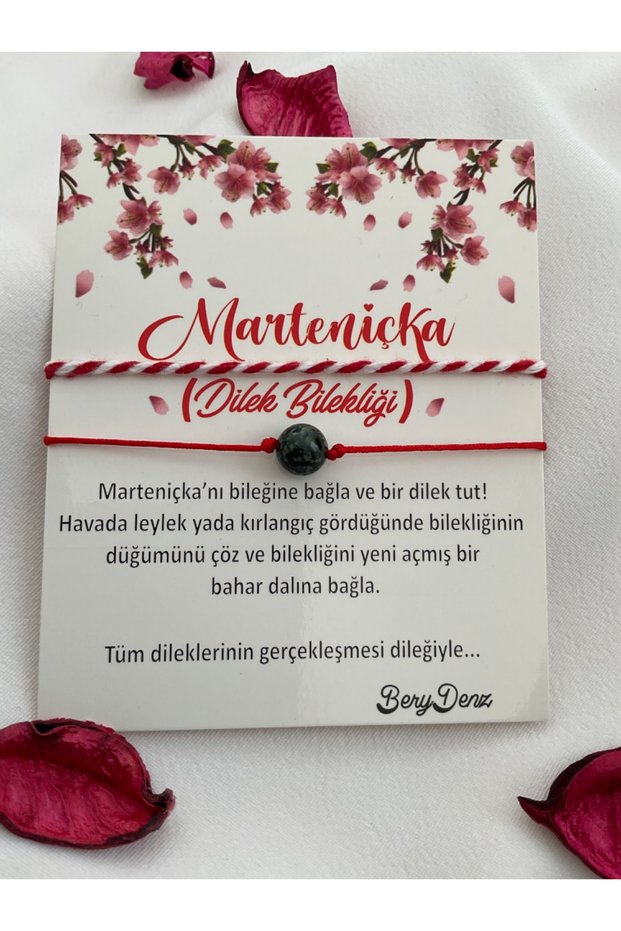 Marteniçka Wishing Bracelet and Natural Stone Bracelet Set (WITH CARD GIFT PACKAGE)