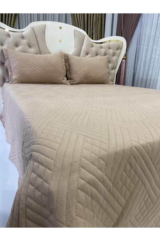 KAPİTÖNE YATAK ÖRTÜSÜ PAMUKSU PİKE TAKIMI ÇİFT KİŞİLİK 240X260 - 2
