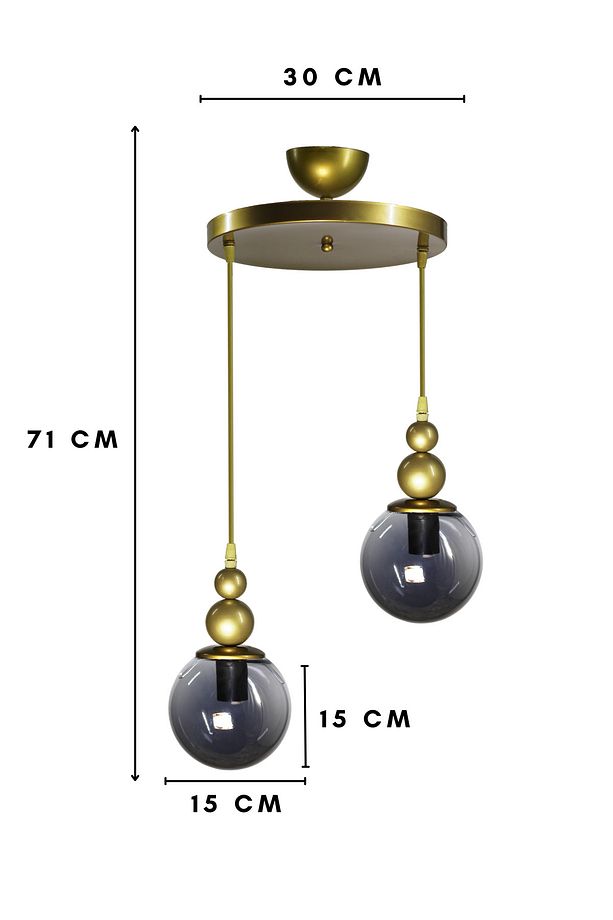 Venüs 2'li Sarkıt Avize Özel Model - Modern Avize - Oturma Odası - Salon - Yatak Odası - 3