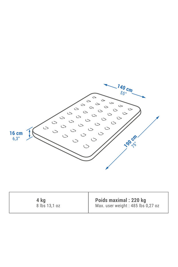 Şişme Yatak - 140 Cm - 2 Kişilik - Aır Basıc - 3
