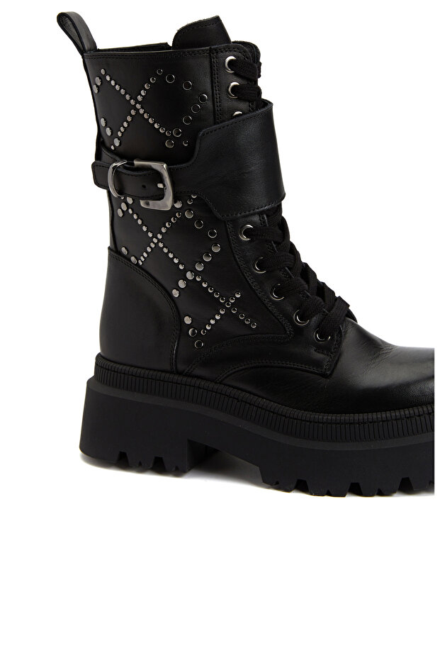 Siyah Kadın Deri Bot - 6