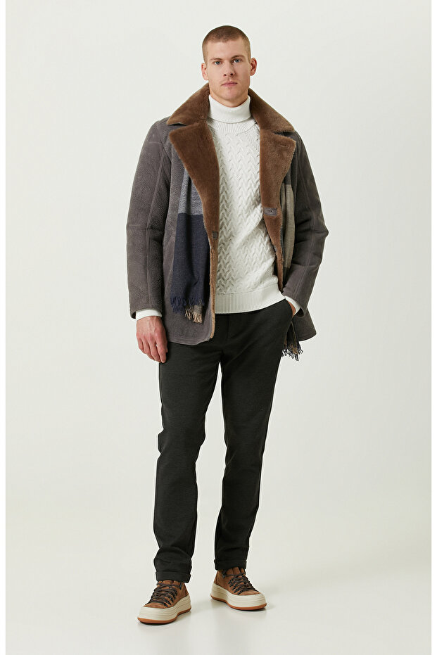 Örme Bağcıklı Antrasit Jogger Pantolon - 1