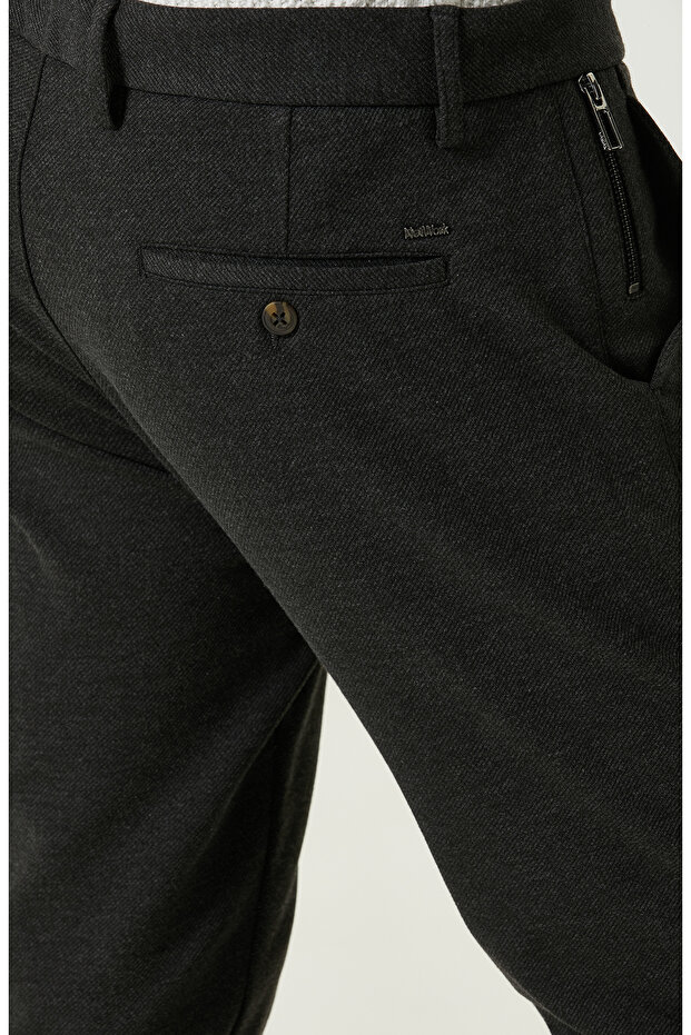 Örme Bağcıklı Antrasit Jogger Pantolon - 4
