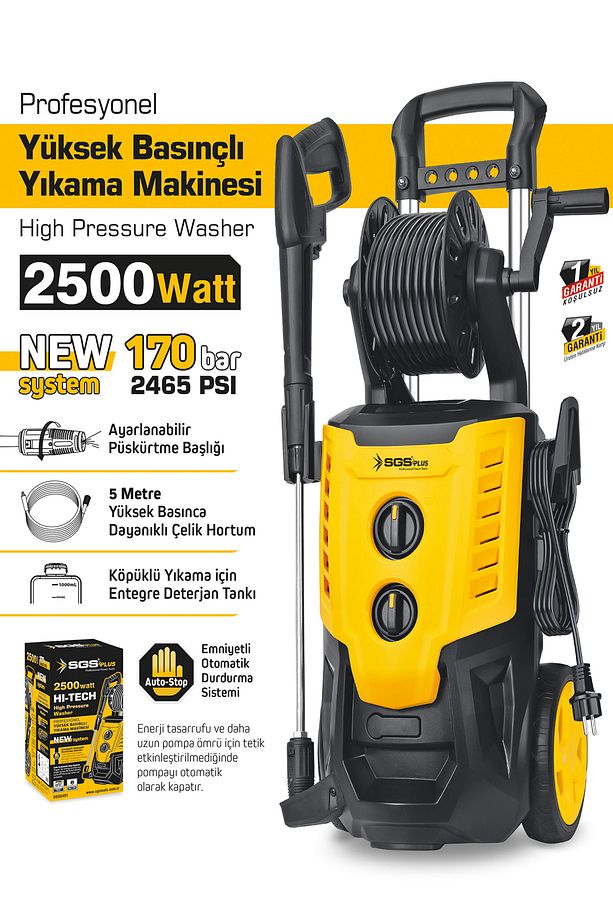 SGS5401 170 BAR Profesyonel Elektrikli Basınçlı Araba Yıkama Makinesi - 1