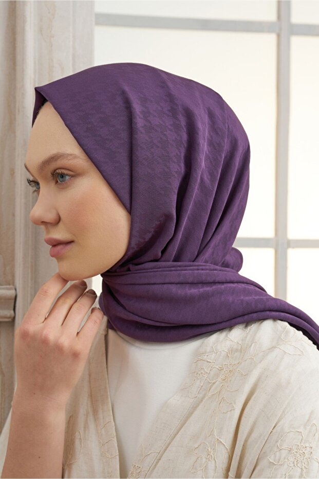 شال بنمط هاوندزتوث - برقوق - 1