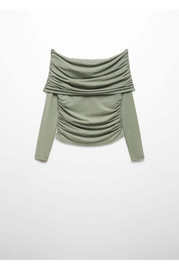 Omzu Açık Tül Tişört - 3