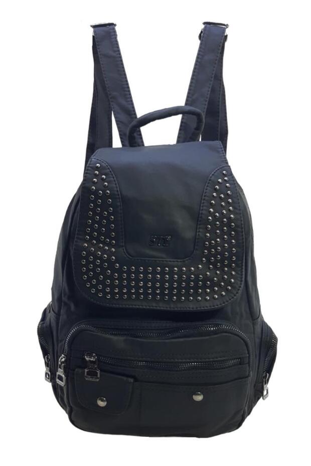 Washed S.leather Women's Backpack Trock Model Multi-Pocket Ideal for Daily Use