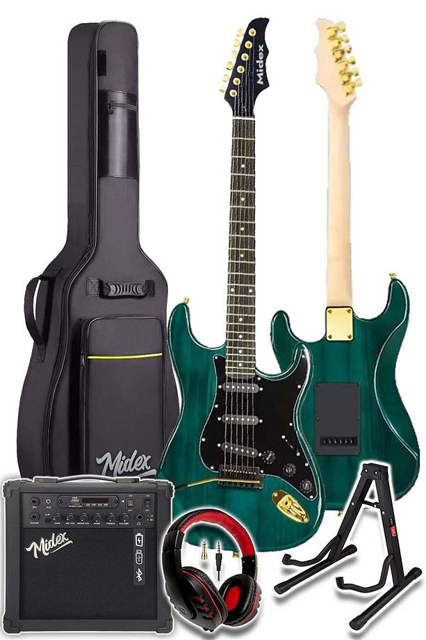 Glc-40gr-amp Elektro Gitar Seti 25 Watt Şarjlı Bt Amfi Kulaklık Ve Full Set - 3