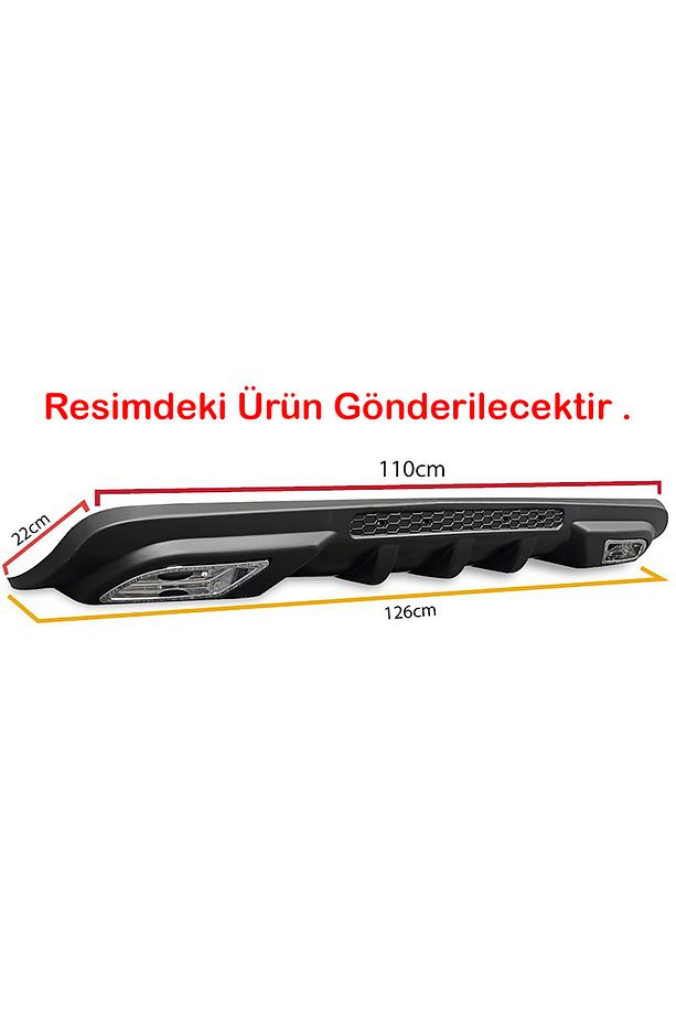 Fiat Linea Difüzör Difizör Siyah + Kare Egzoz Görünüm C Tip - 4