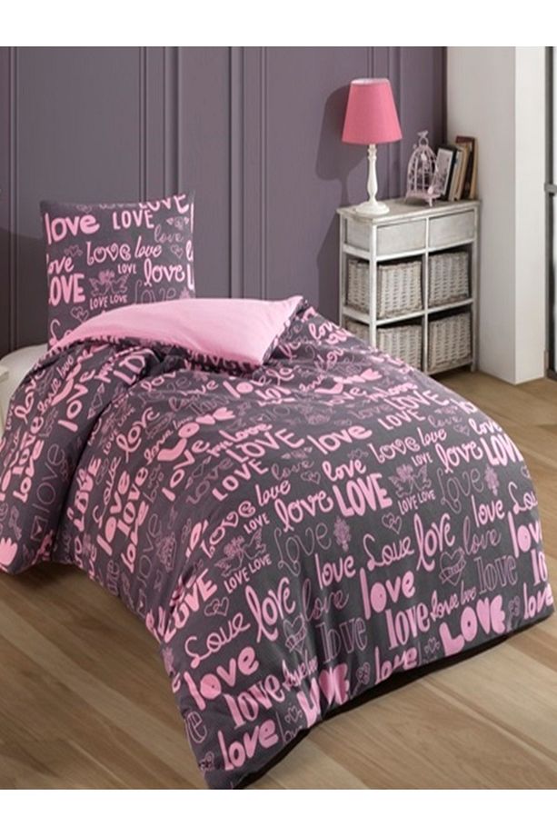 Serenat Çift Taraflı Love Tek Kişilik nevresim Seti Lovetek - 3