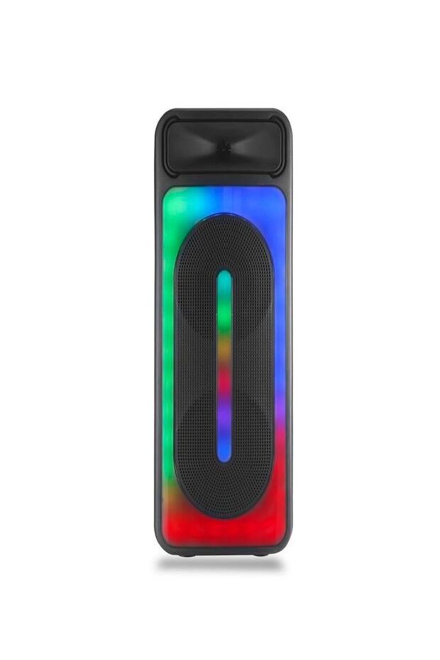 8"x2 45 WATT Taşınabilir RGB Bluetooth Hoparlör Karaoke Party Box + Kablosuz Mikrofon - 7