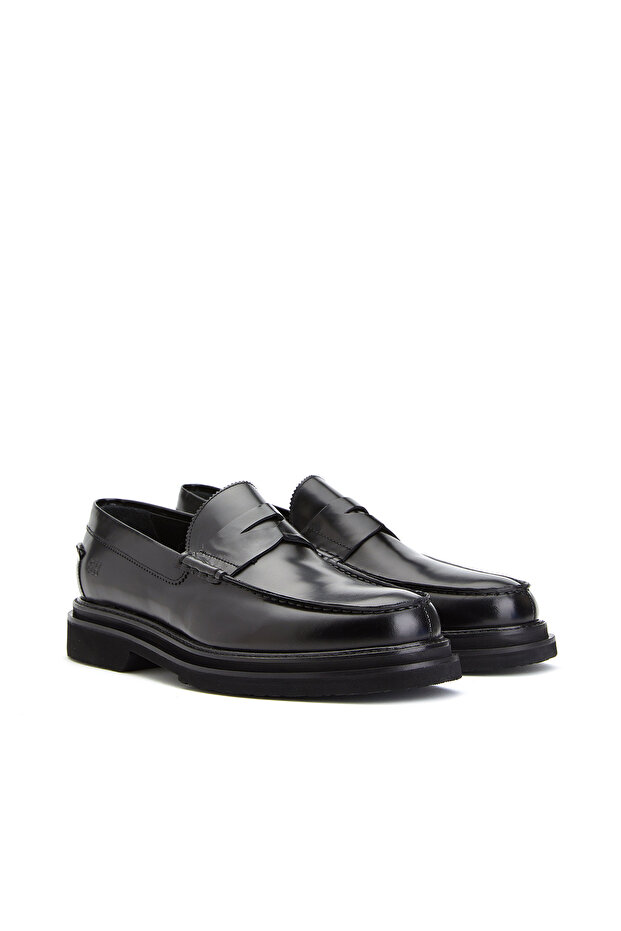 George Hogg Siyah Erkek Deri Loafer