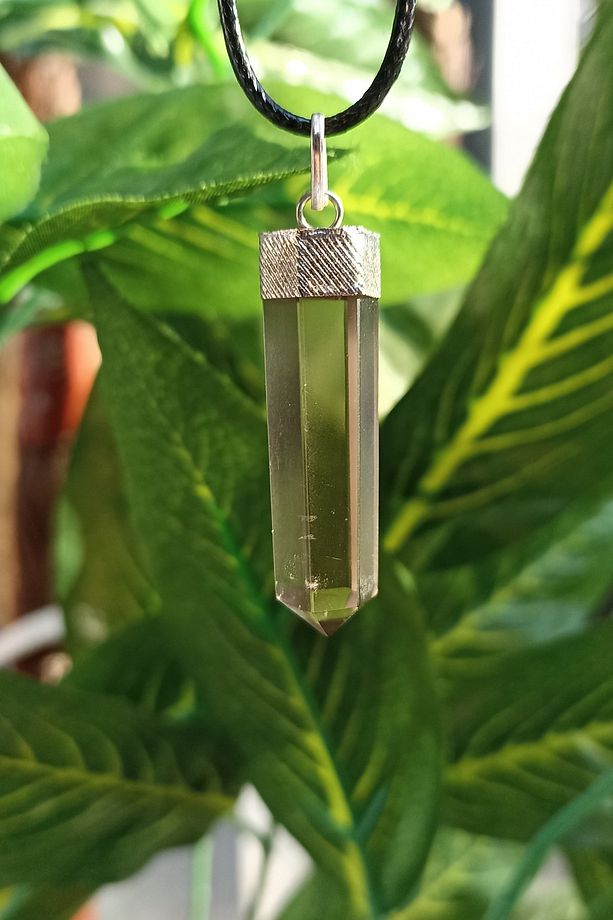 Dumanlı Quartz Taşı Kalem Pandül Kolye Ucu (DERİ İP HEDİYELİDİR) - 2