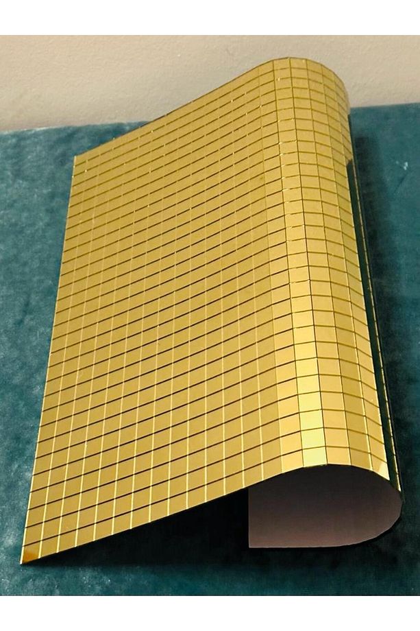 Kendinden Yapışkanlı Buton Ayna 10x10 Mm Gold Renk - 1