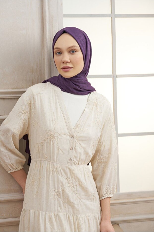 شال بنمط هاوندزتوث - برقوق - 2