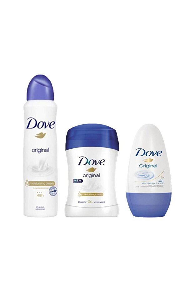 Original Kadın Sprey Deodorant 150ML + Dove Roll-On Original 50 ML + Dove Original Kadın Stick - 1