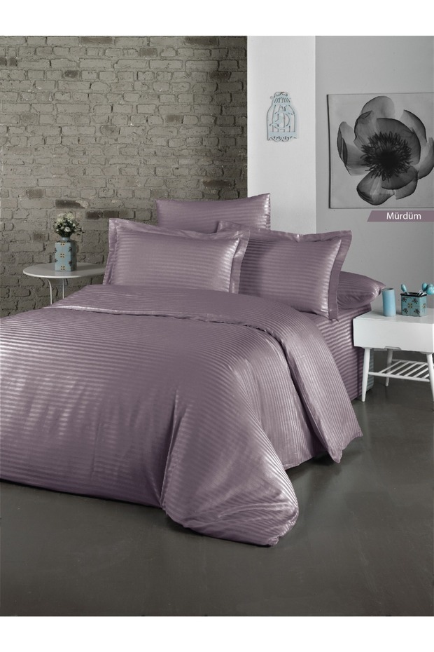 Gold Satin Deluxe 100% Cotton Double Duvet Cover Set