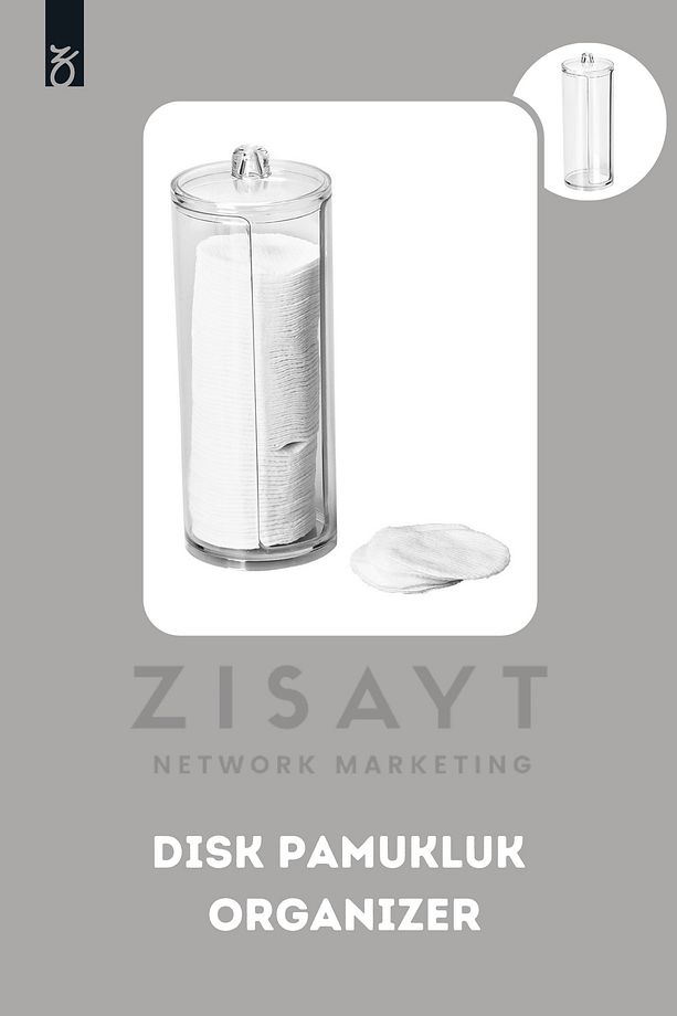 Makyaj Organizeri,Disk Pamukluk Organizeri Makyaj Pamuk Kutusu, Makyaj Pamuğu Kutusu - 1