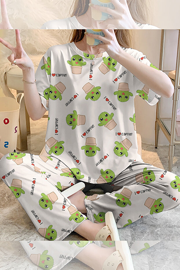 Short Sleeve Pajama Set I Love Captus Supersoft Basic Single Jersey