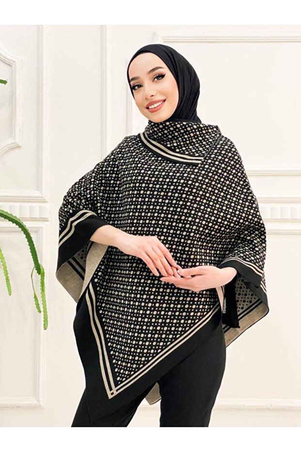 المرأة البولكا نقطة منقوشة مثلث المعطف