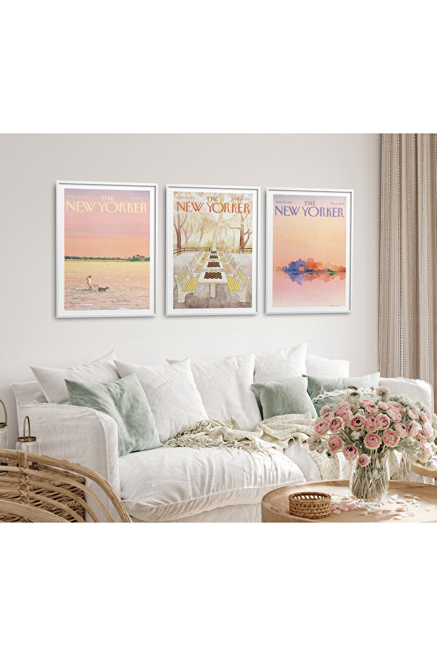 3 Piece Framed Painting Set New Yorker Serial Poster Painting Hpn161