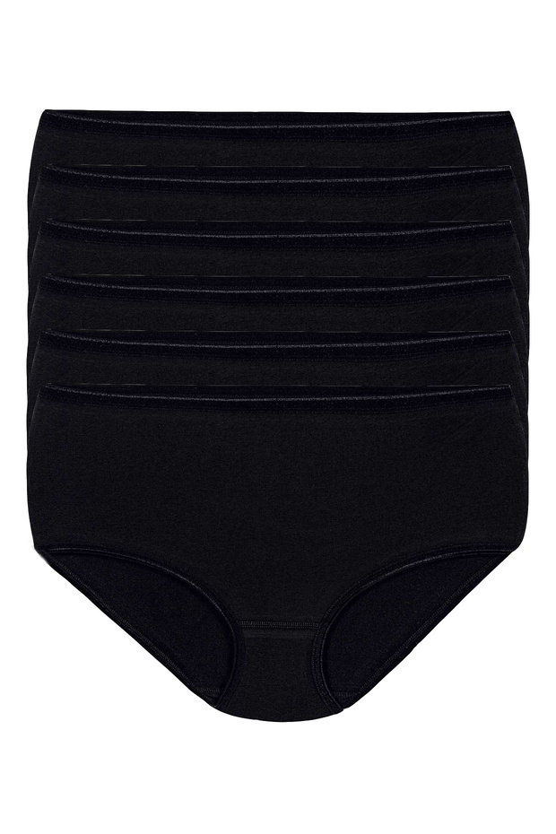 Women's Black 6-Pack Lycra Non-Marking Bato Panties