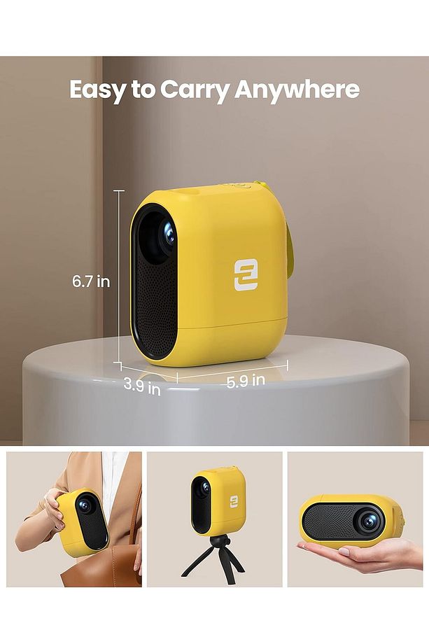 Mini Video Projektörü,5G WiFi ve Bluetooth, Çarpıklık Düzeltme, iOS/Android/Windows/USB/HDMI - 5