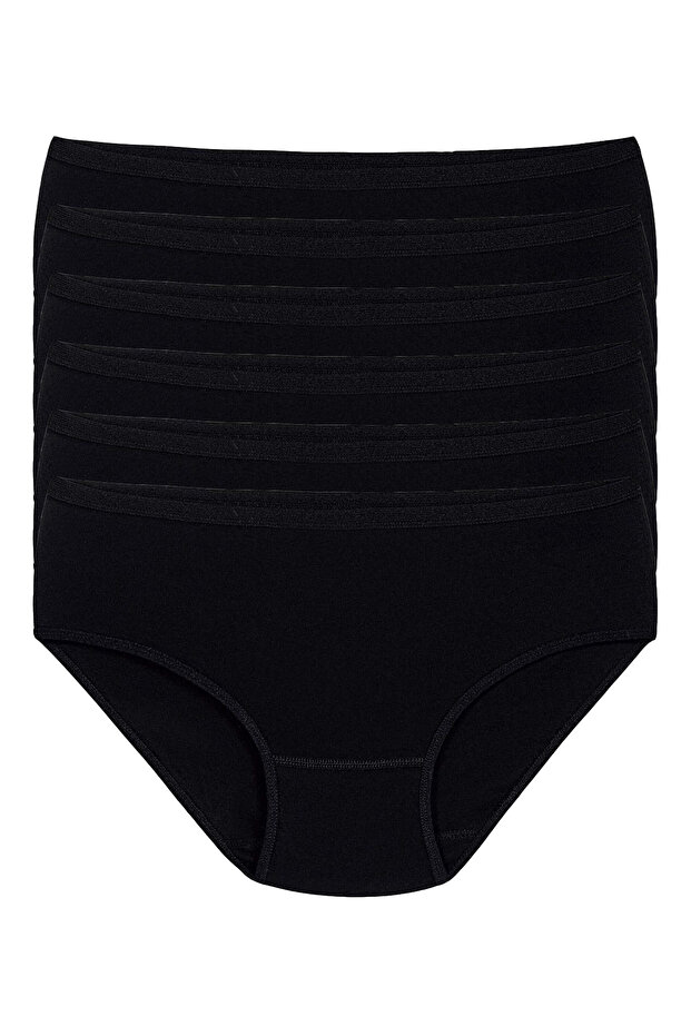 Women's Black 6-Pack 100% Cotton Bato Panties