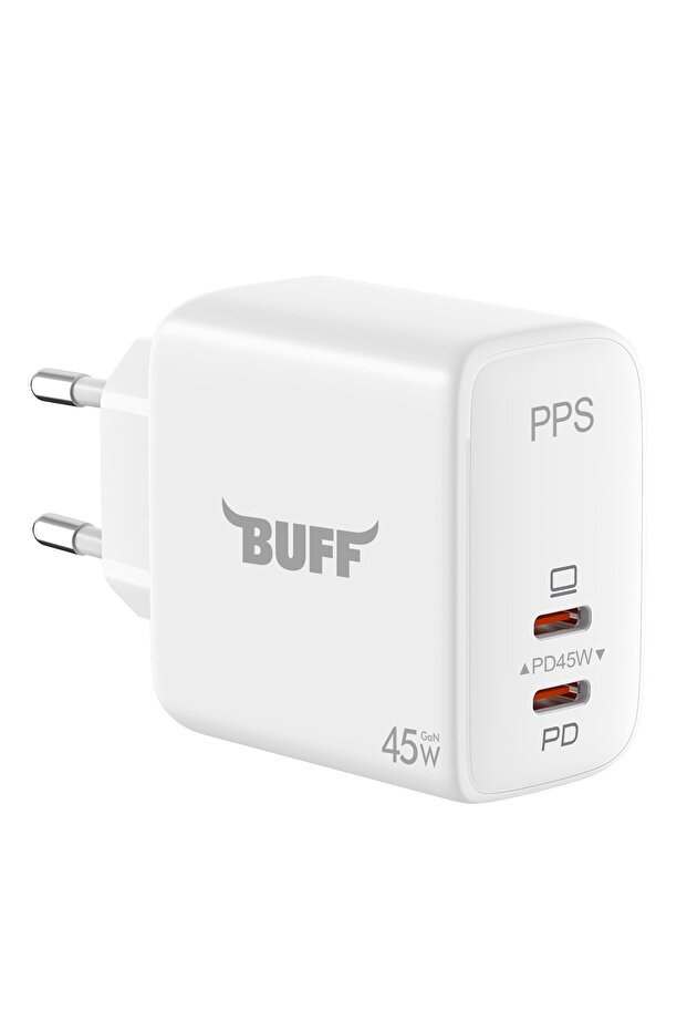 BL62-2C 45W Hızlı Şarj Cihazı Dual PD Type-C Şarj Adaptörü Beyaz - 2