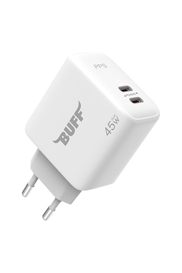 BL62-2C 45W Hızlı Şarj Cihazı Dual PD Type-C Şarj Adaptörü Beyaz - 1