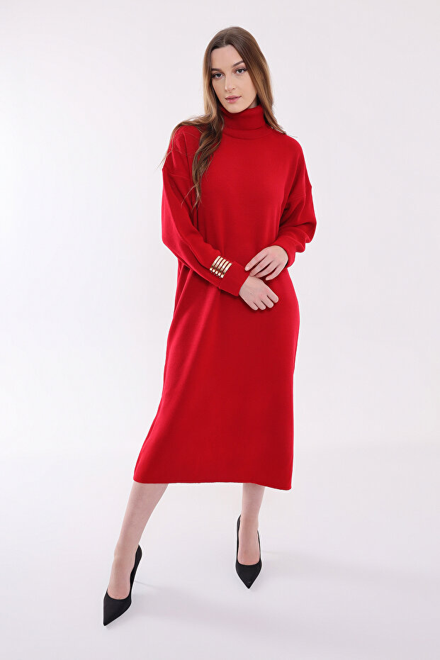 Balıkçı Yaka Triko Elbise E-2 - 3