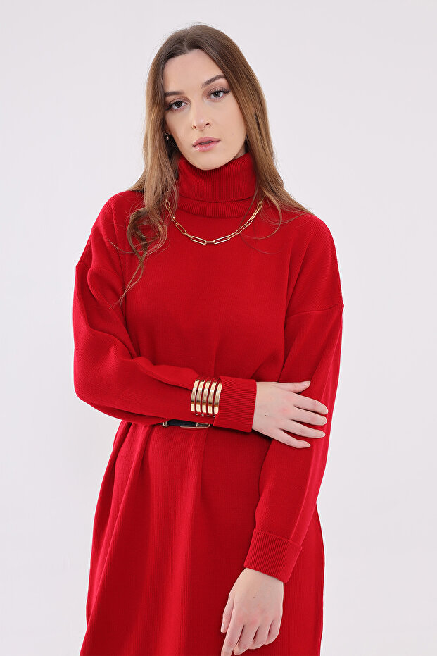 Balıkçı Yaka Triko Elbise E-2 - 2