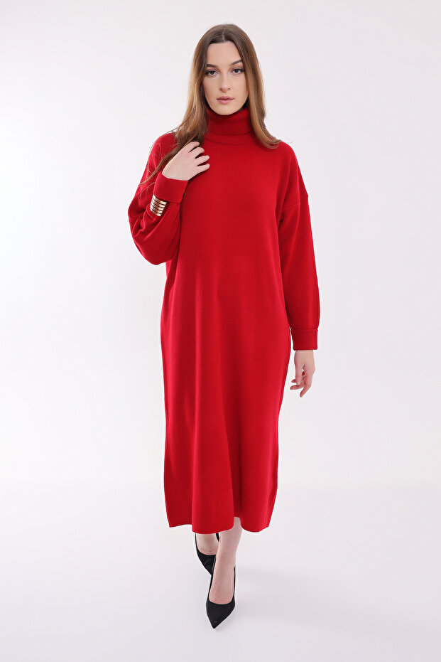 Balıkçı Yaka Triko Elbise E-2 - 4