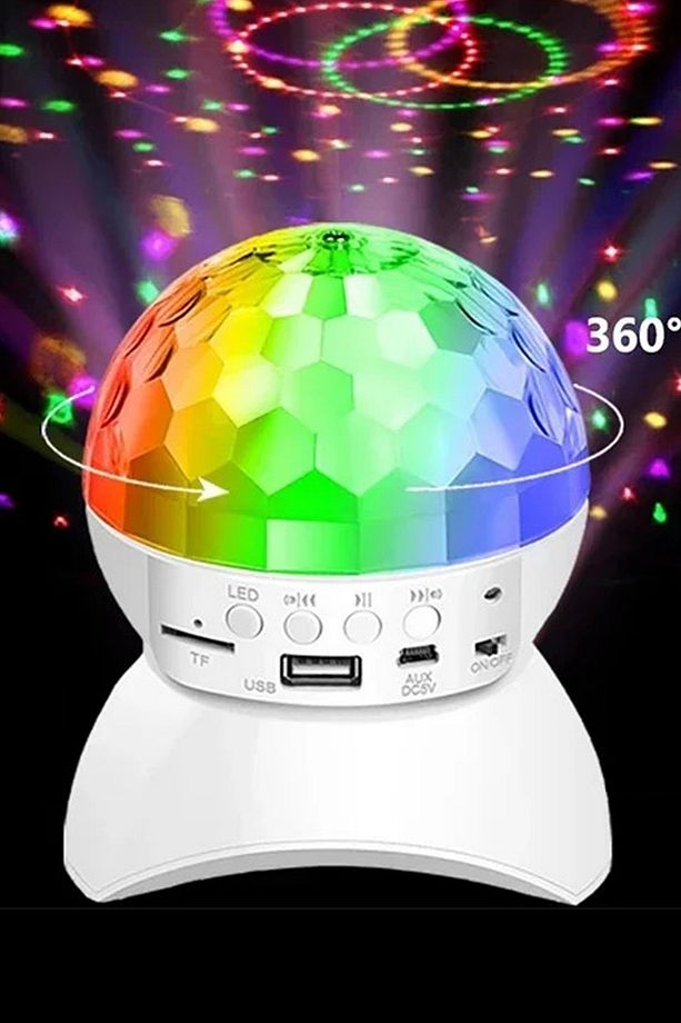 Md-x740 Şarjlı Bluetooth Hoparlör MicSd-Usb Tavan Işıklı DiskoTop Ses Bombası Çocuk Odası Gece Işığı - 5