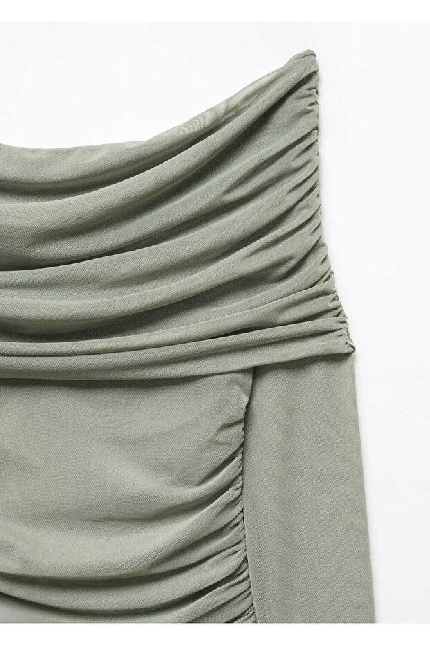 Omzu Açık Tül Tişört - 6