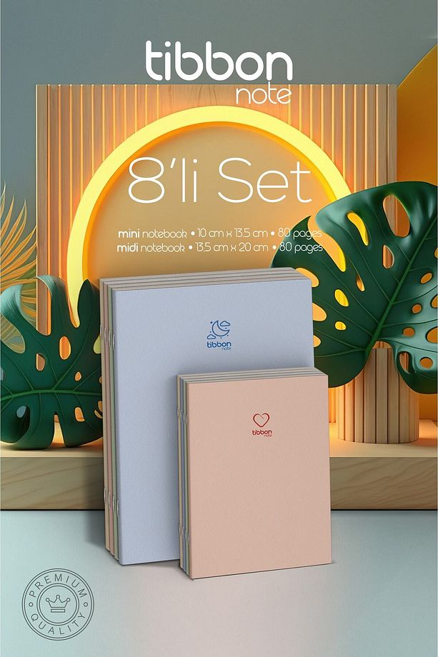 Note 8 Li 4 Mini & 4 Midi Defter Dikişli Set 28/33 - 1