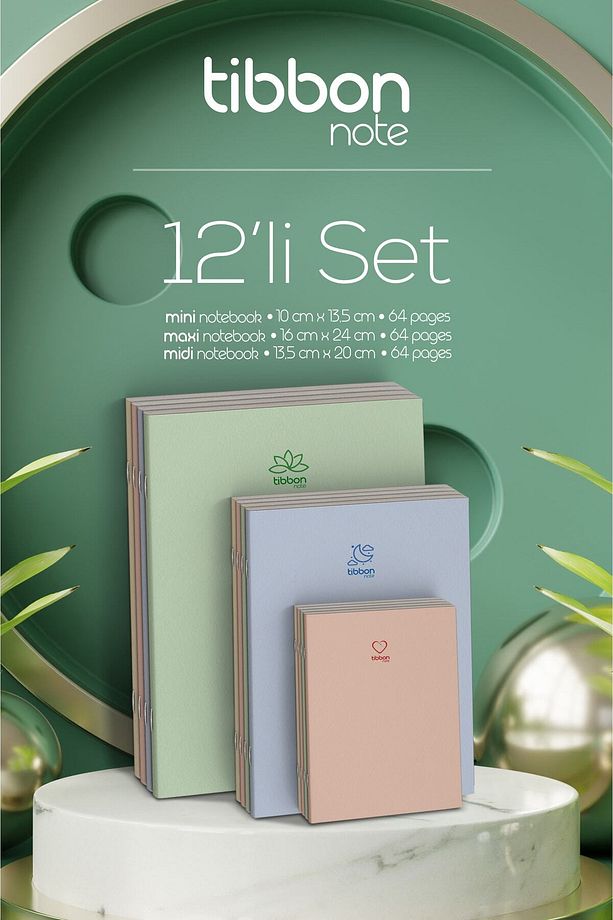 Note 12 Li Set 4 Mini & 4 Midi & 4 Maxi Defter Dikişli 23/28/33 - 1