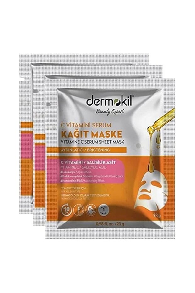Dermokil Sheet Mask with Vitamin C Serum 23g x 3 Pieces