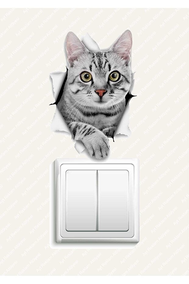Cute Cat Children's Room Socket Sticker