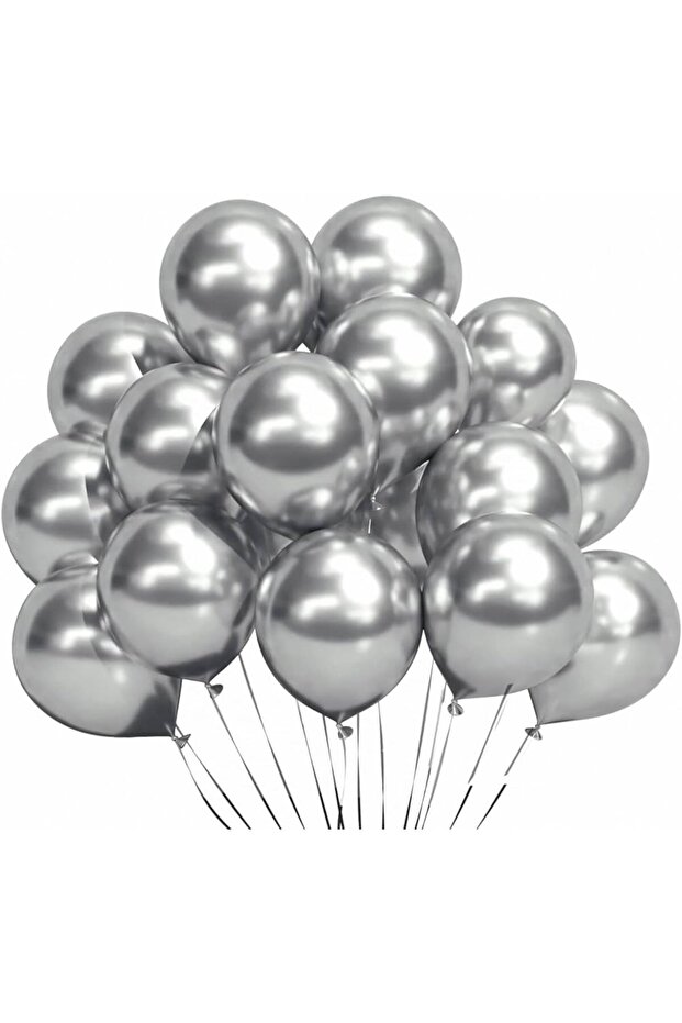 KROM GÜMÜŞ BALON 10 ADET - 1