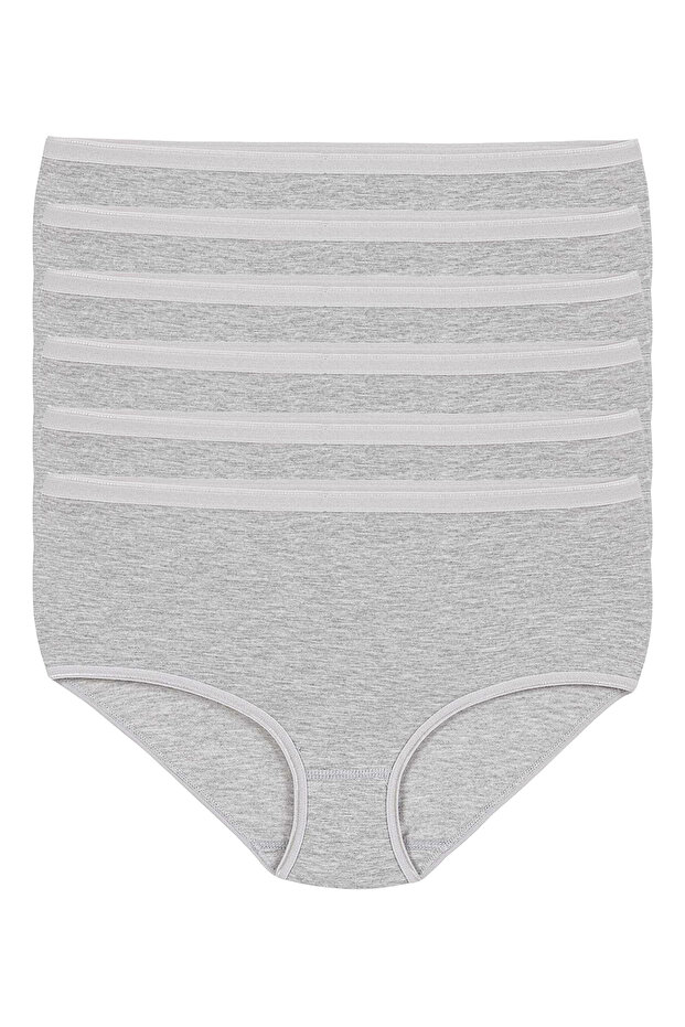 Women's Gray 6-Pack Lycra Non-Marking Bato Panties