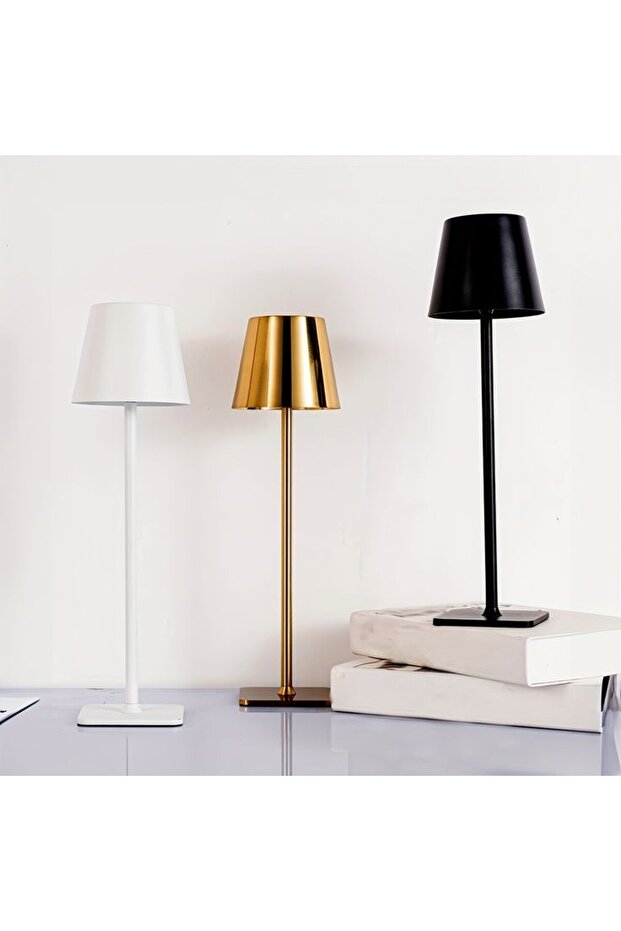 Masa Lambası Gold Renk Tek Anahtarla Dokunmatik 3 Renk Yanma Modlu Dimmerli - 3