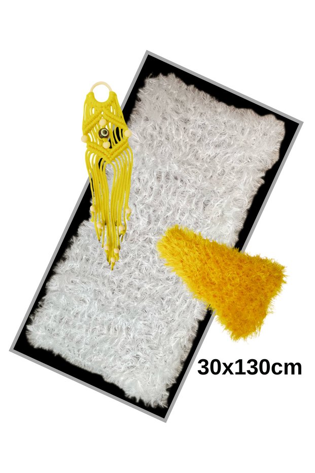 Renault Toros Broadway Tofaş Doğan Şahin Hand Knitted Glove Box Cover / Gearbox & Exhaust Tassel (30x130cm)