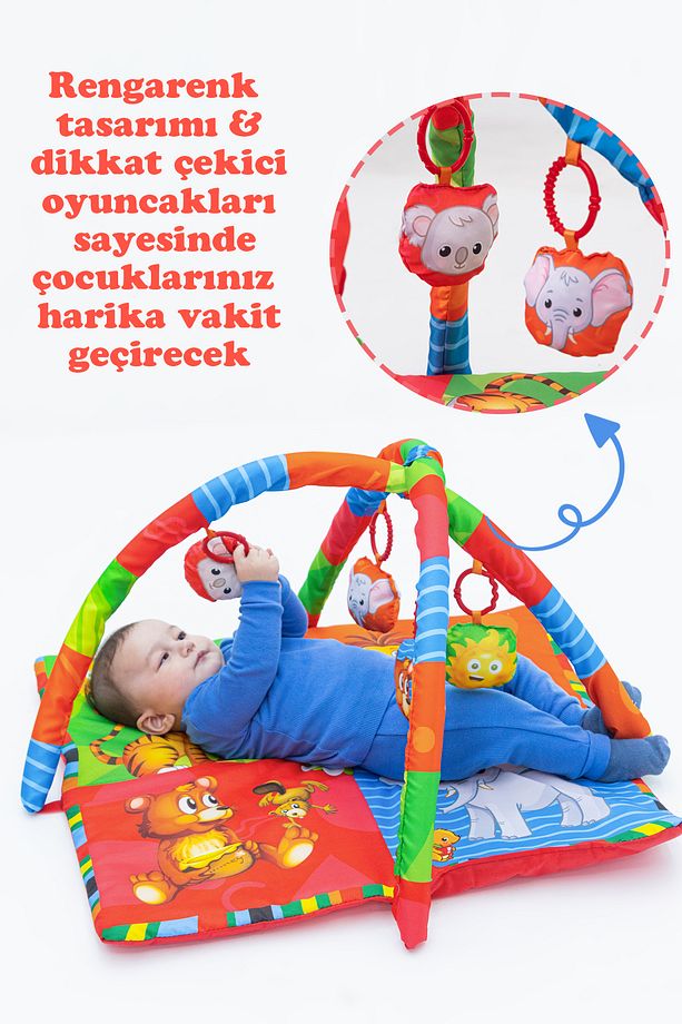 Oyuncaklı Oyun Minderi Bebek Oyun Halısı - 4