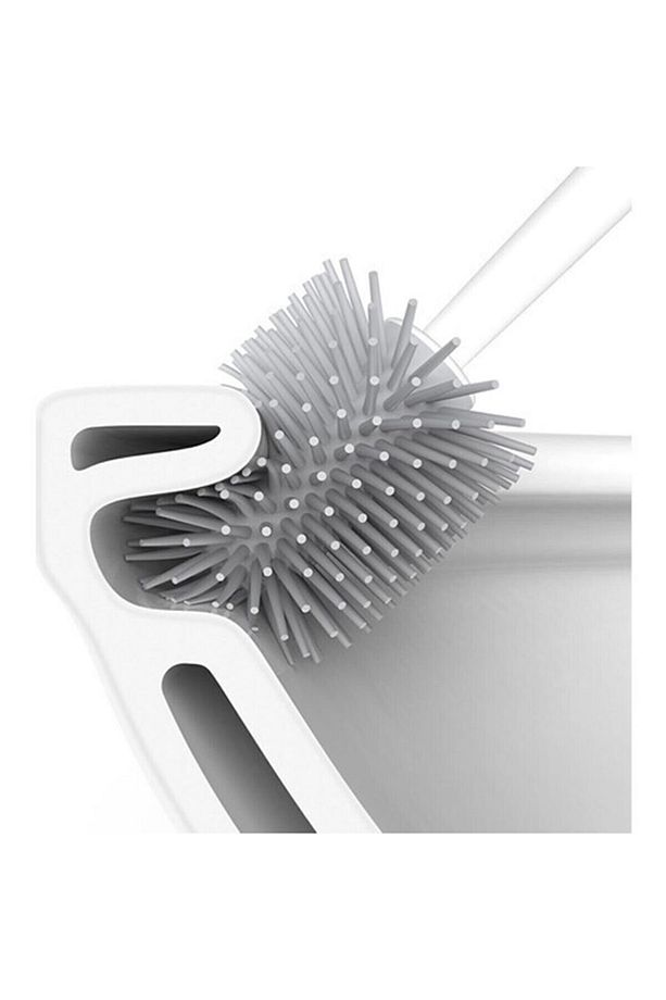 Silikon Wc Tuvalet Banyo Fırçası Klozet Fırçası Kare Siyah - 4