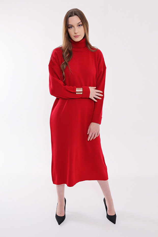 Balıkçı Yaka Triko Elbise E-2 - 5